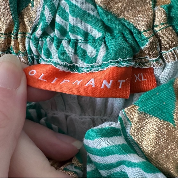 OLIPHANT Ascot Teal Gold Sleeveless Smocked Maxi Dress SZ XL - Picture 5 of 8